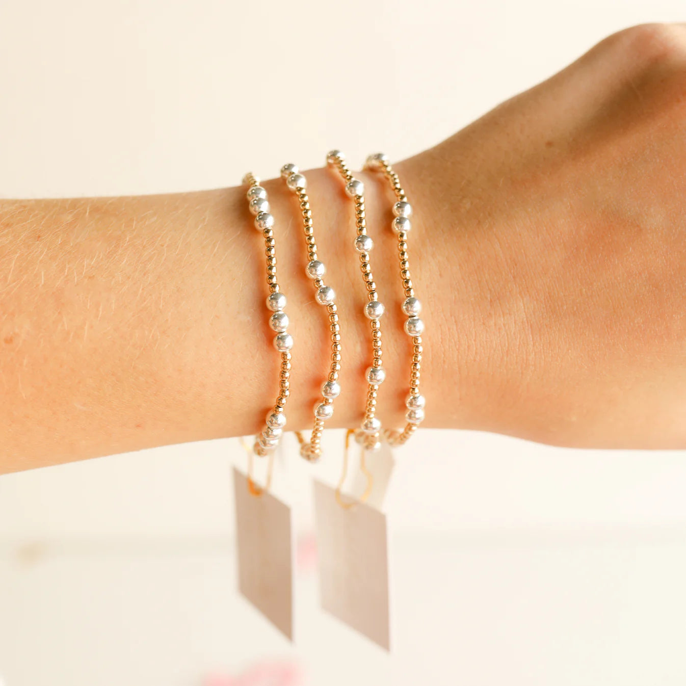 Beaded Blondes Leah Bracelet Extended  Gold with Silver
