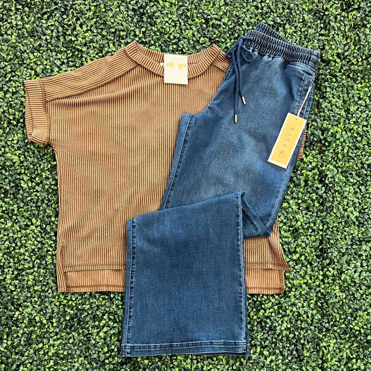 Risen Drawstring Denim