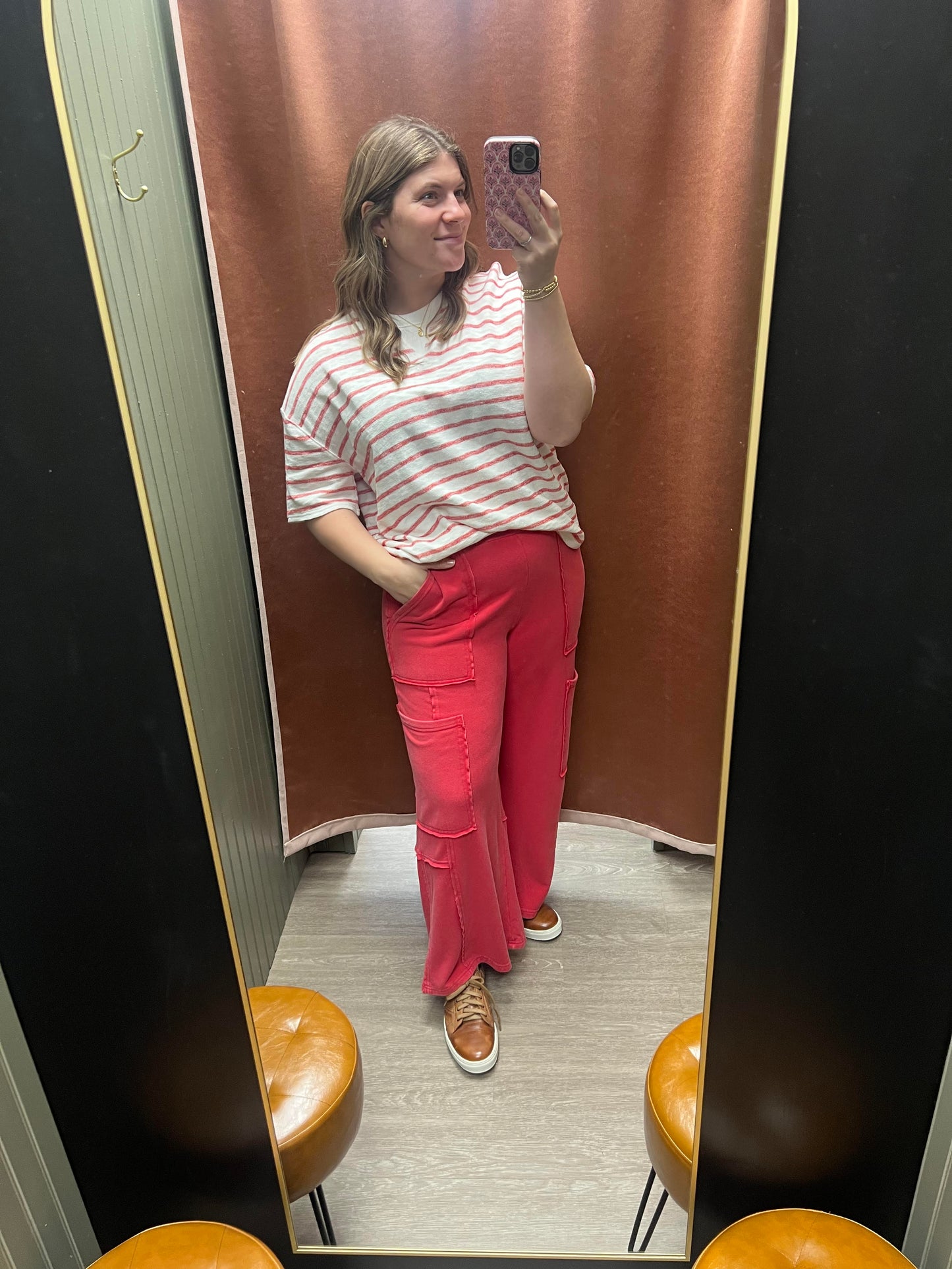 Ruby Red Striped Top